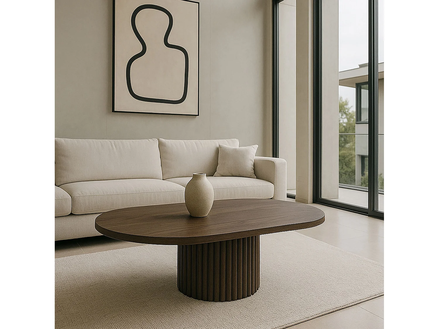 Now's Home - Table Basse En Bois De Noyer 110cm