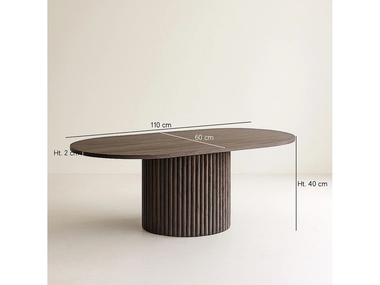Now's Home - Table Basse En Bois De Noyer 110cm