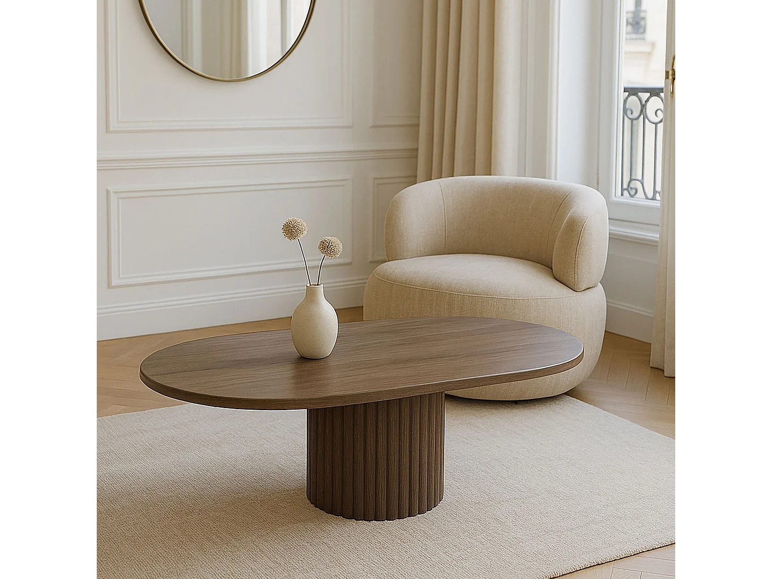 Now's Home - Table Basse En Bois De Noyer 110cm