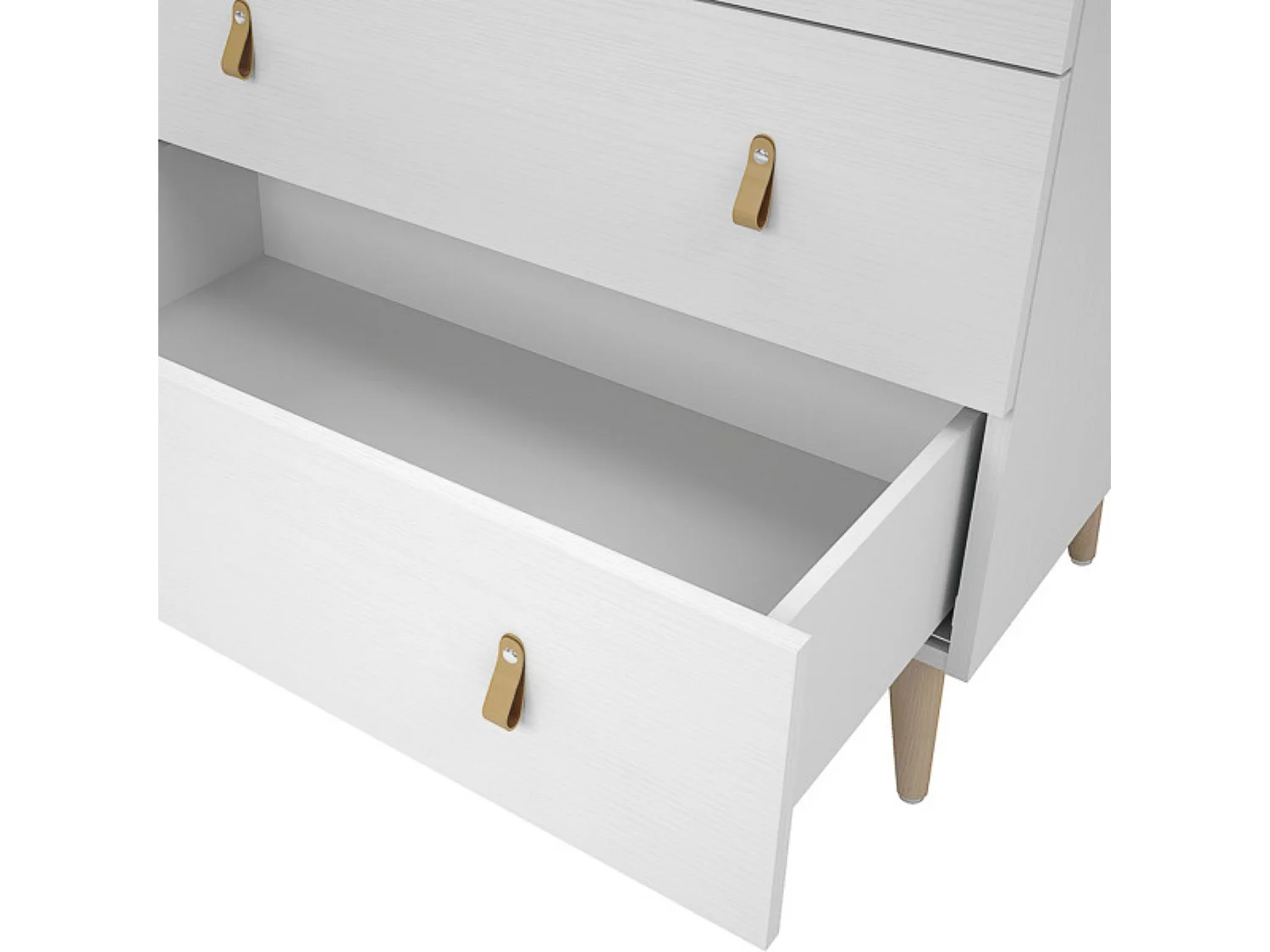 Cómoda con 3 Cajones, para Dormitorio, Acabado en Color Blanco, Medidas: 80 cm (Ancho) x 83,5 cm (Alto) x 48 cm (Fondo)