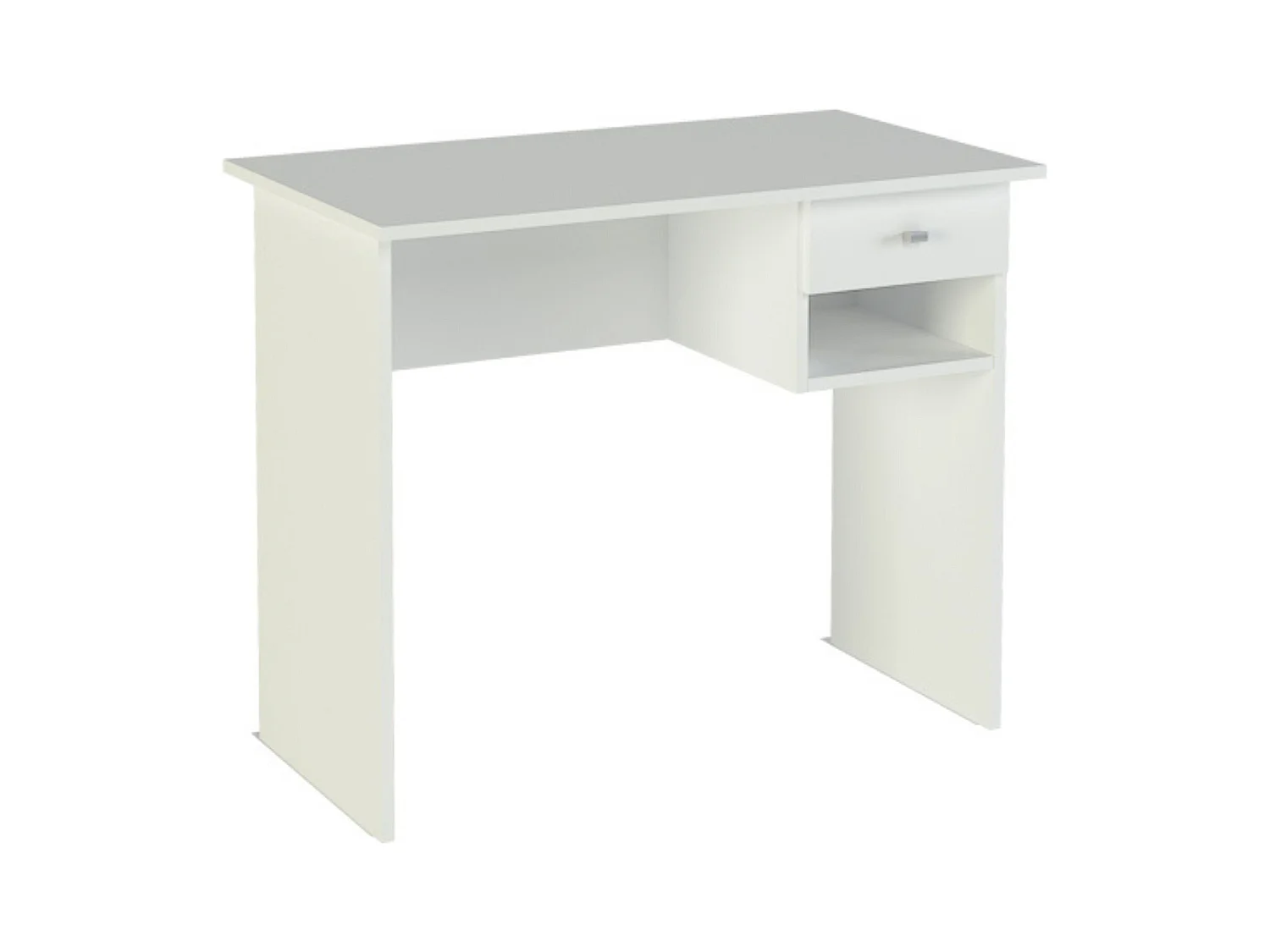 Mesa de Escritorio y Trabajo en Color Blanco, 90x50x74cm - Con Cajón y Estante para Oficina o Estudio