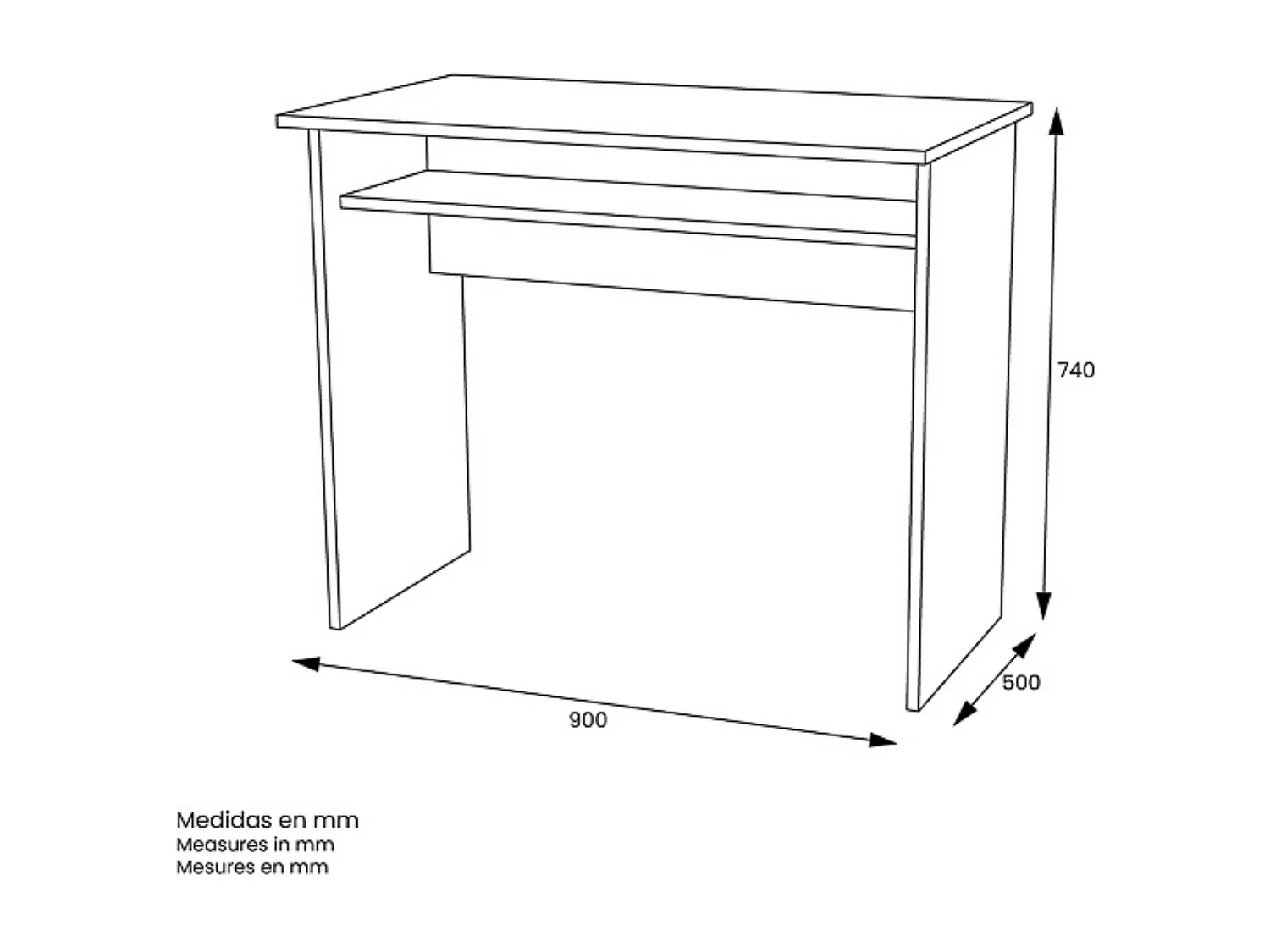 Mesa Escritorio | Mesa de Estudio | Contiene Bandeja | Color Blanco | Medidas: 90 x 74 x 50 cm