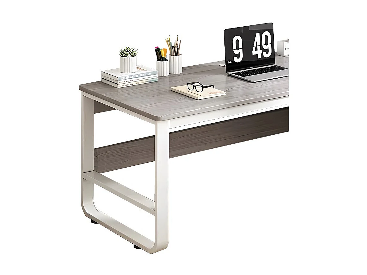 Escritorio de Oficina con 3 Cajones, MDF Gris y Blanco, 120x48x74cm - Moderno y Funcional