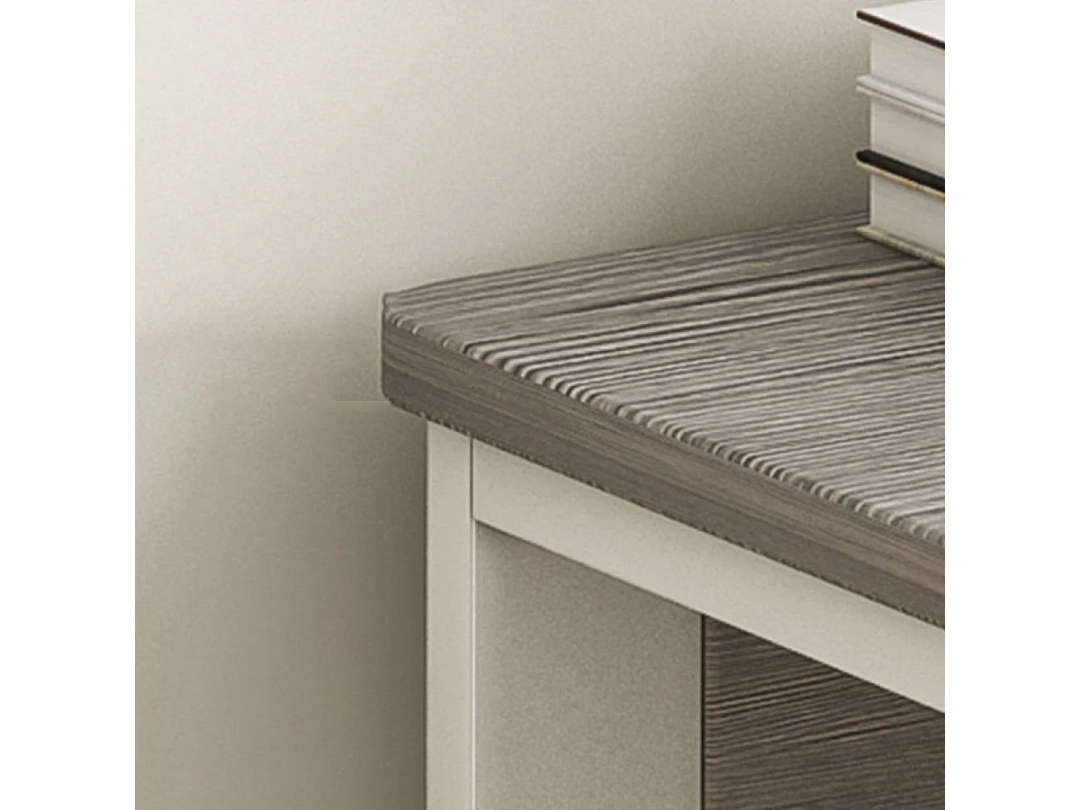 Escritorio de Oficina con 3 Cajones, MDF Gris y Blanco, 120x48x74cm - Moderno y Funcional