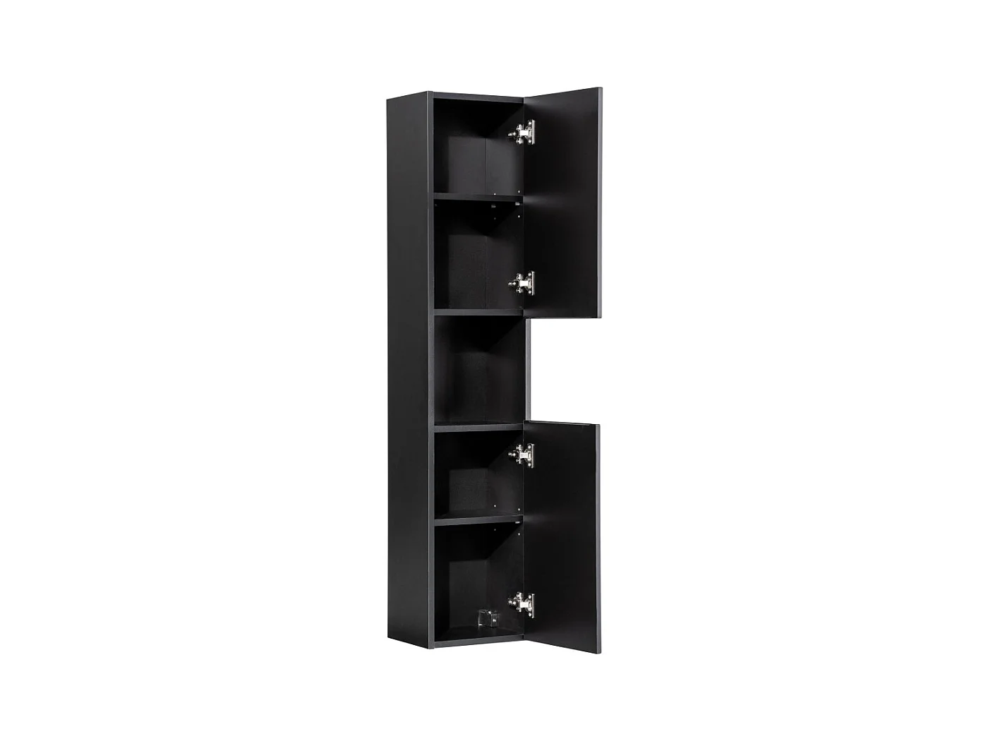 Coluna de banheiro VANO – 2 portas + 1 nicho – Preto fosco – L30 × P25 × H140 cm – Para pendurar