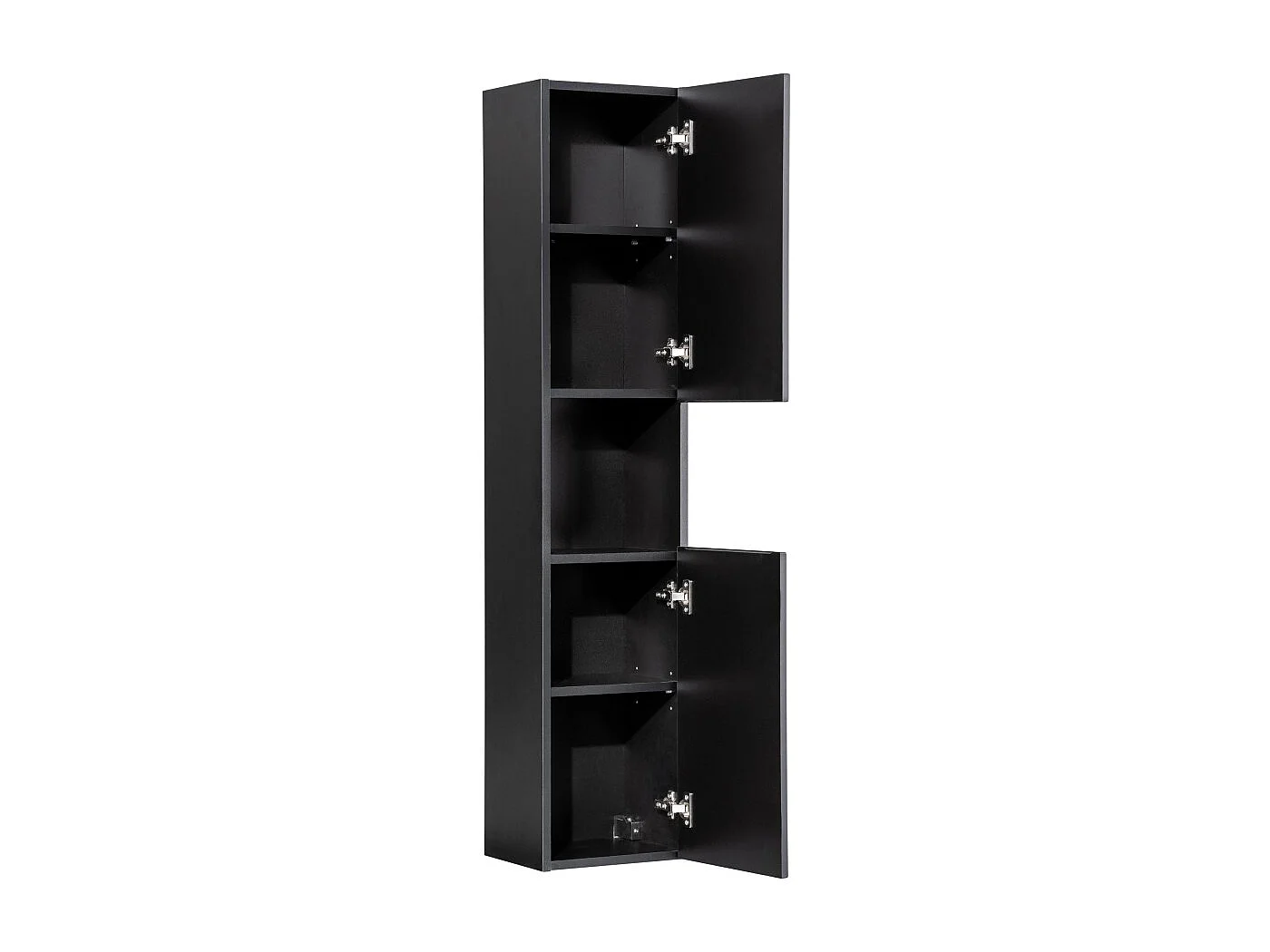 Coluna de banheiro VANO – 2 portas + 1 nicho – Preto fosco – L30 × P25 × H140 cm – Para pendurar