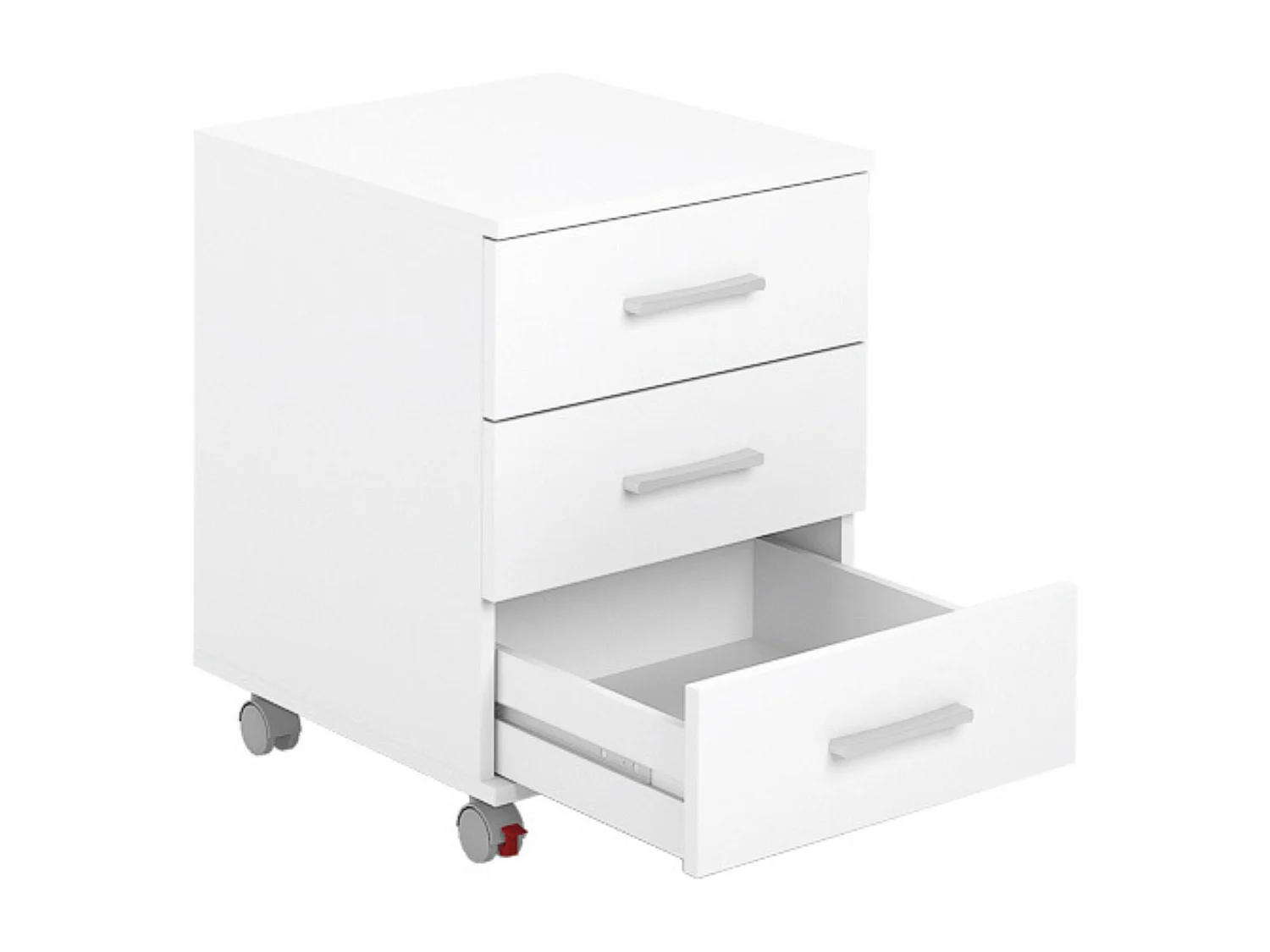 Cajoneras Para escritorio con ruedas 3 Cajones color blanco 58 x 45 x 44 Cm (alto x ancho x fondo)