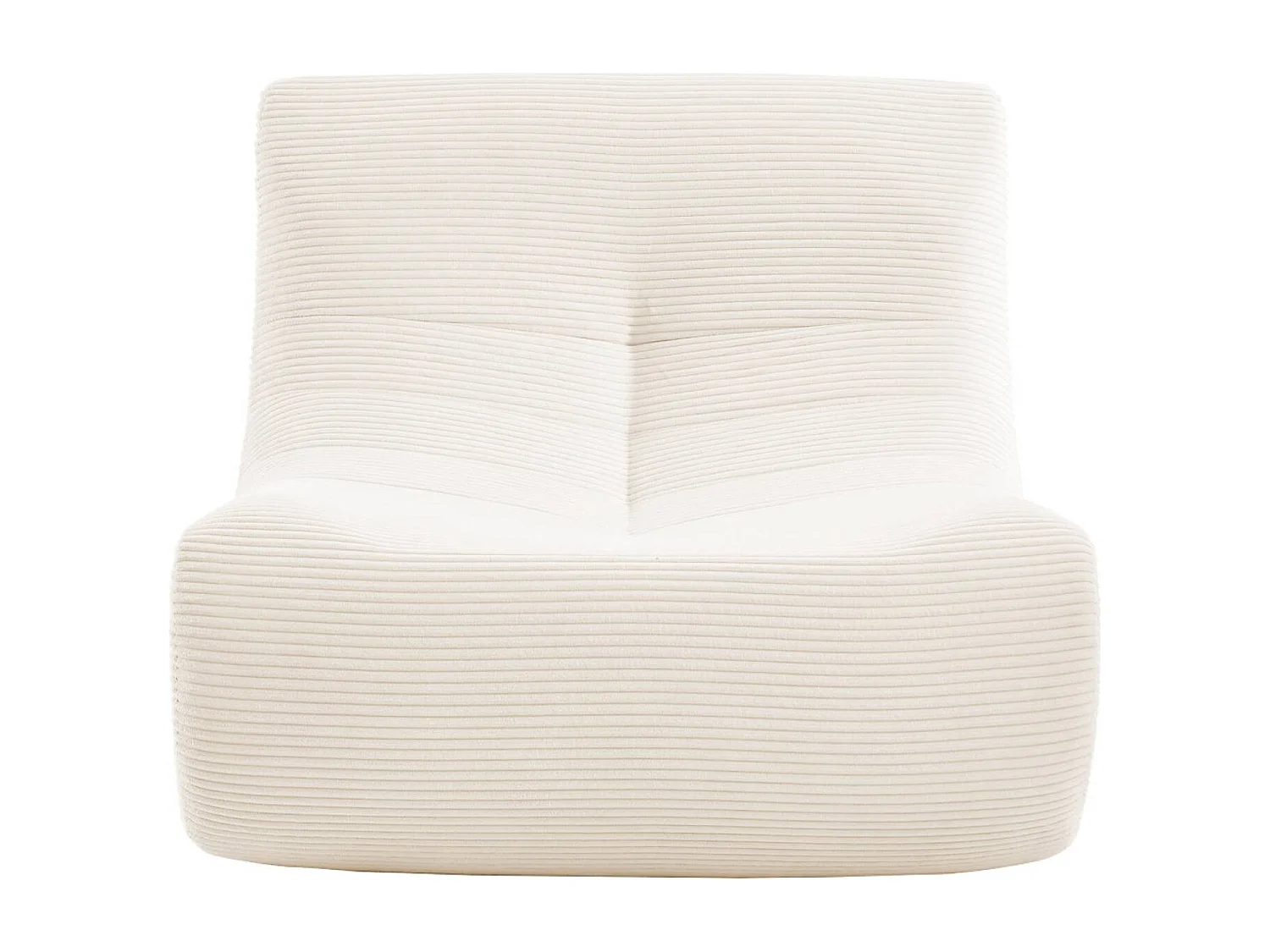 Chauffeuse velours côtelé 3 places crème L 91 x P 105 x H 72 cm - SOKOL