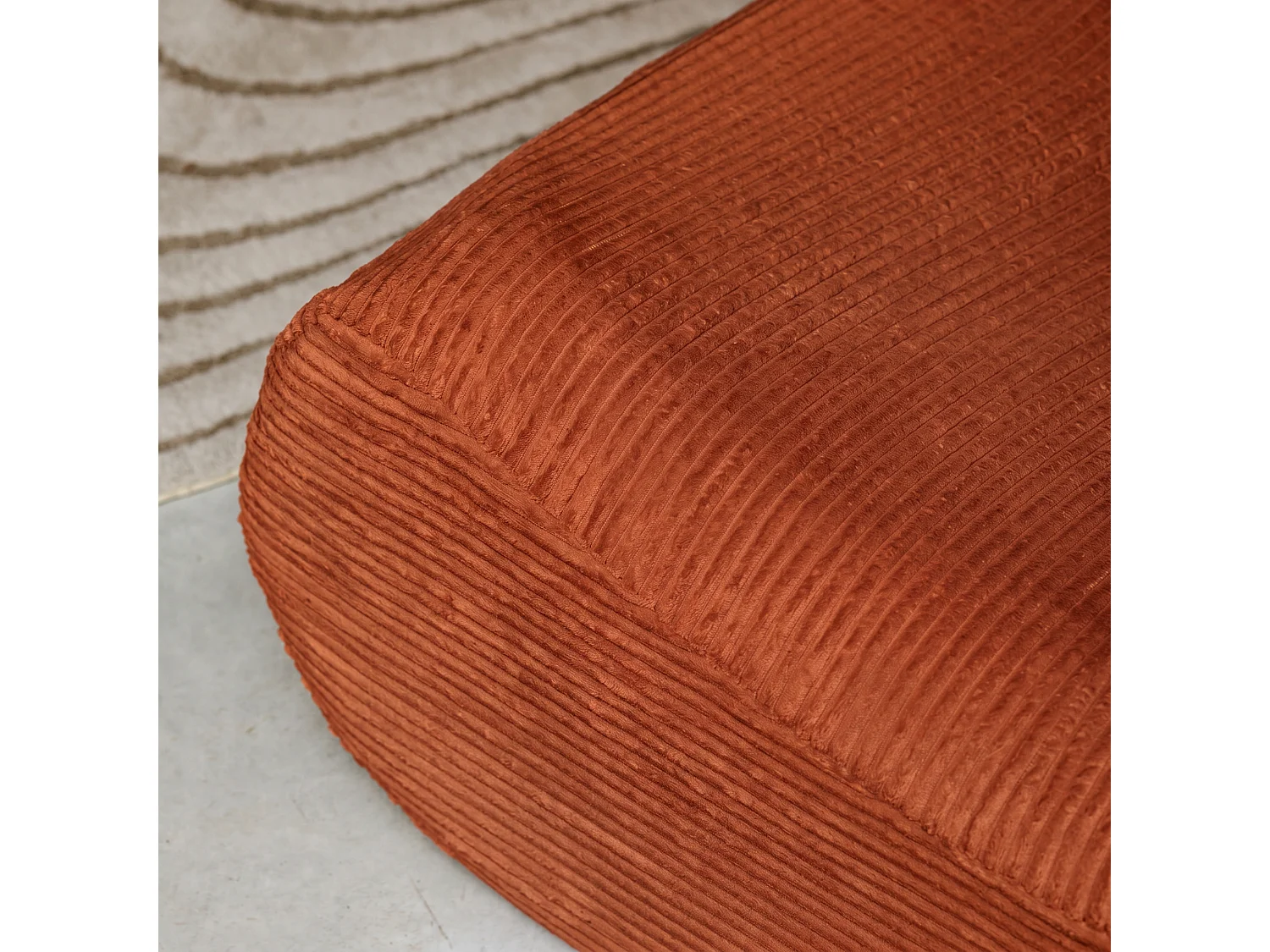 Canapé 3 places en velours cotele terracotta SOKOL 91x105x72 cm