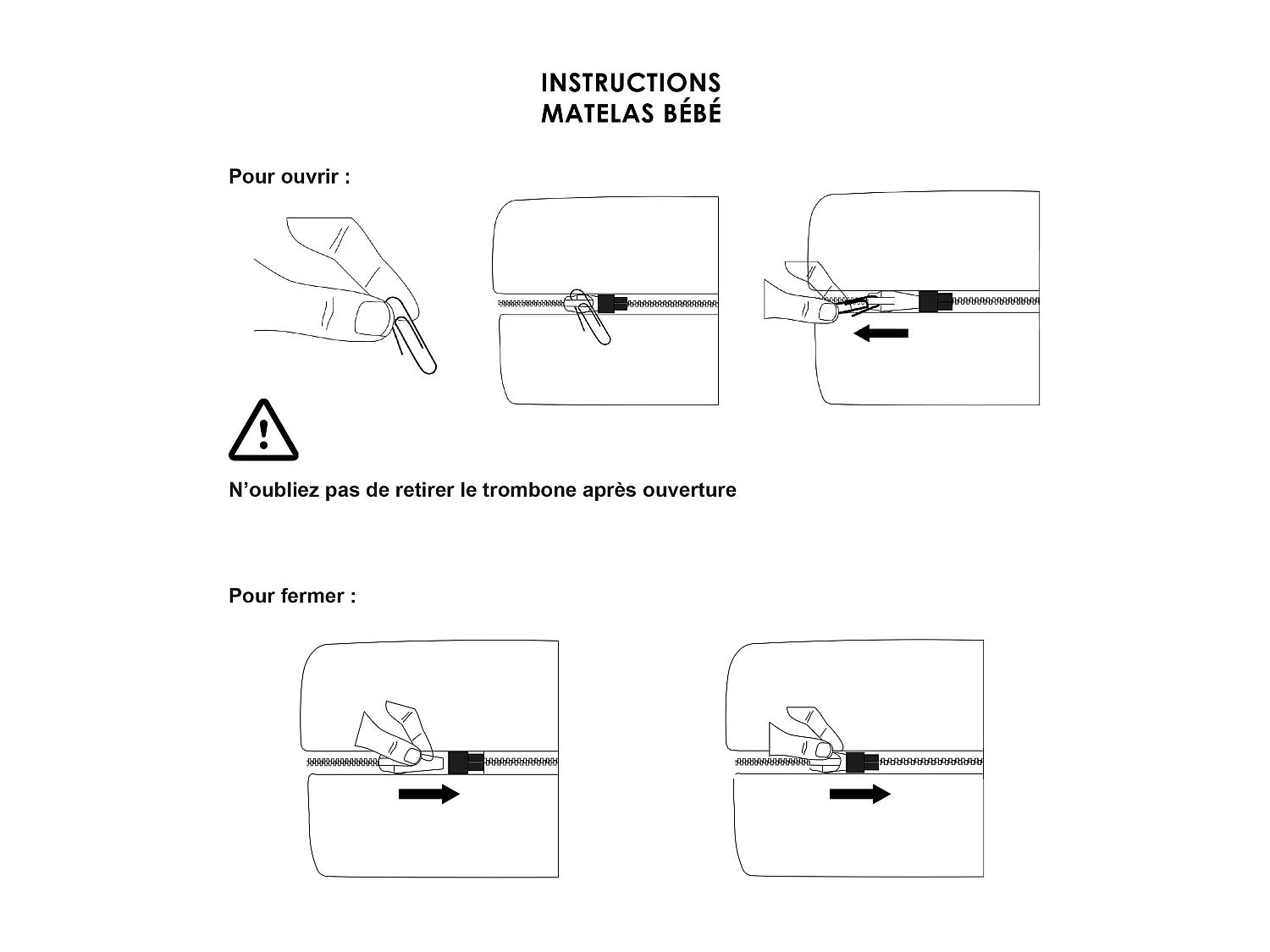 Matelas bébé en mousse déhoussable, confortable et fabriqué en France Dimensions - 60 x 120 cm