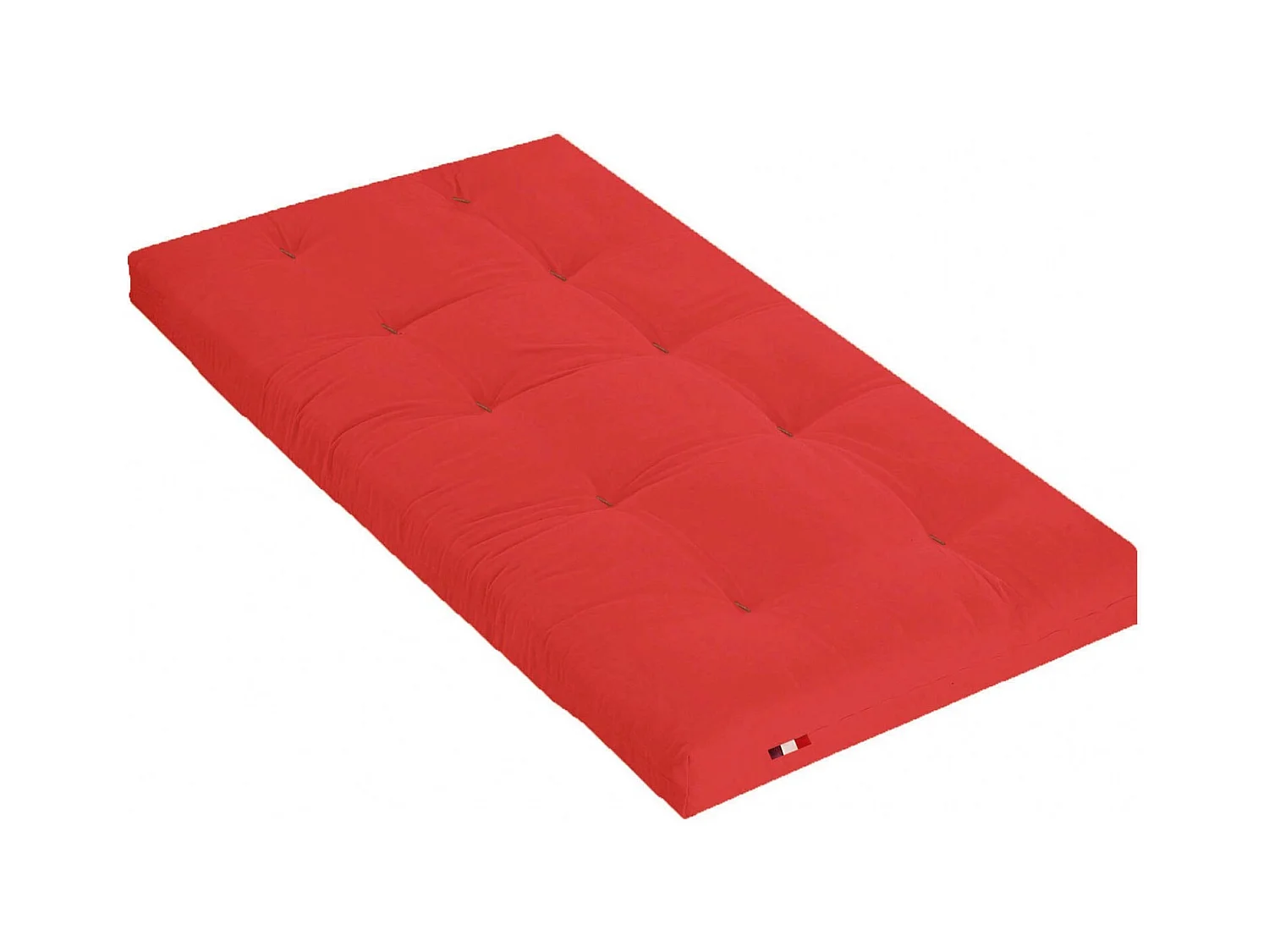 Matelas futon latex et fibres, fabrication française Couleur - Rouge, Dimensions - 90 x 190 cm