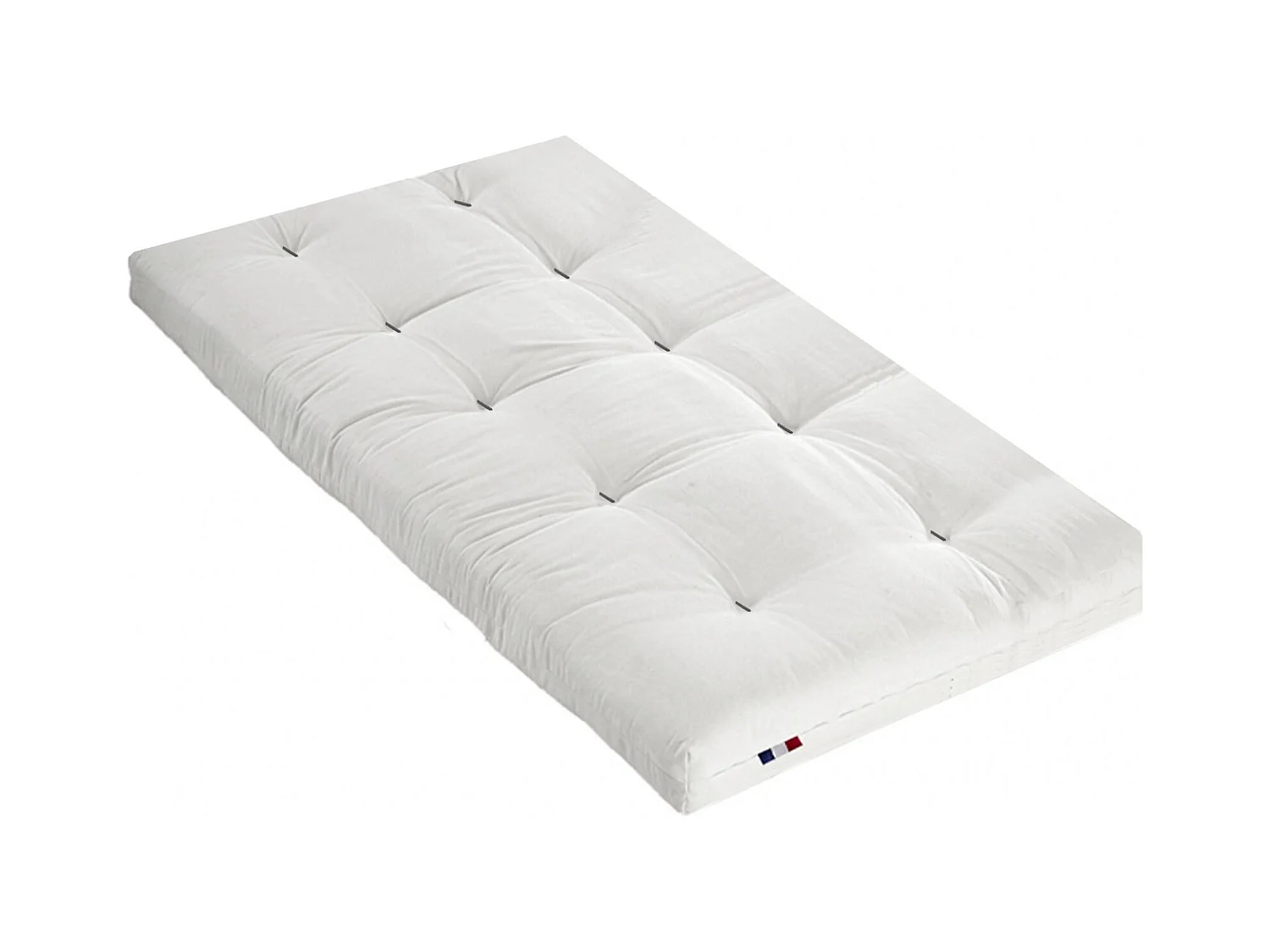 Matelas futon écru latex et fibres, confort et fabrication française Couleur - Écru, Dimensions - 90 x 190 cm