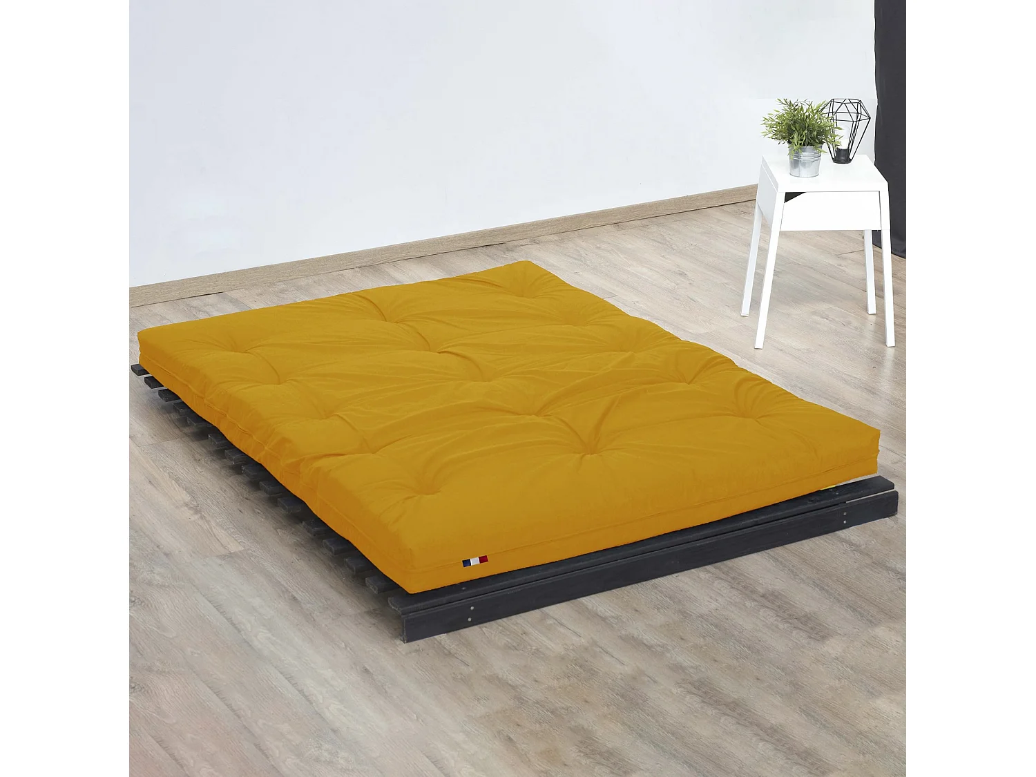 Matelas futon latex et fibres, fabrication française Couleur - Ocre, Dimensions - 160 x 200 cm