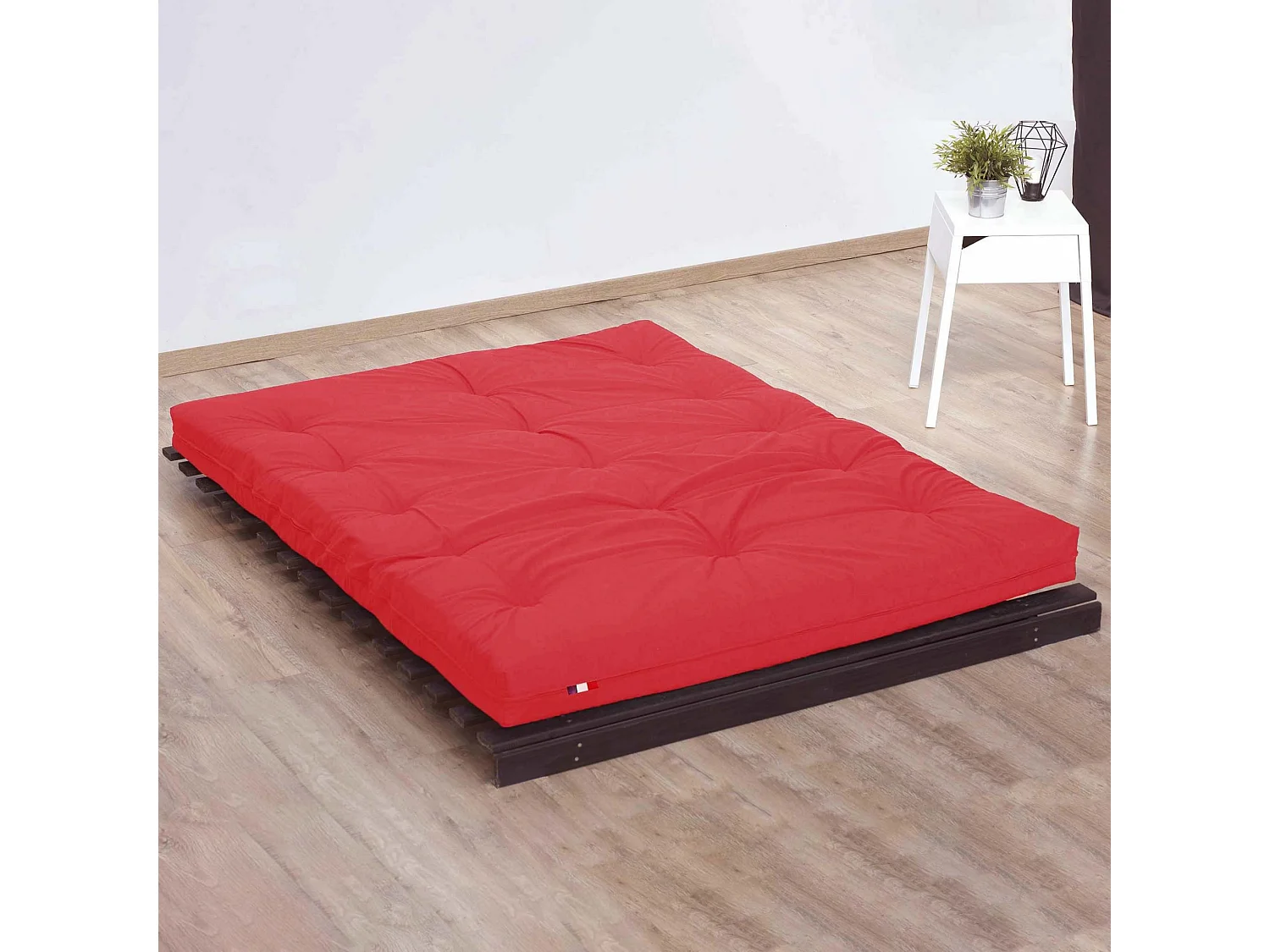 Matelas futon latex et fibres, fabrication française Couleur - Rouge, Dimensions - 160 x 200 cm