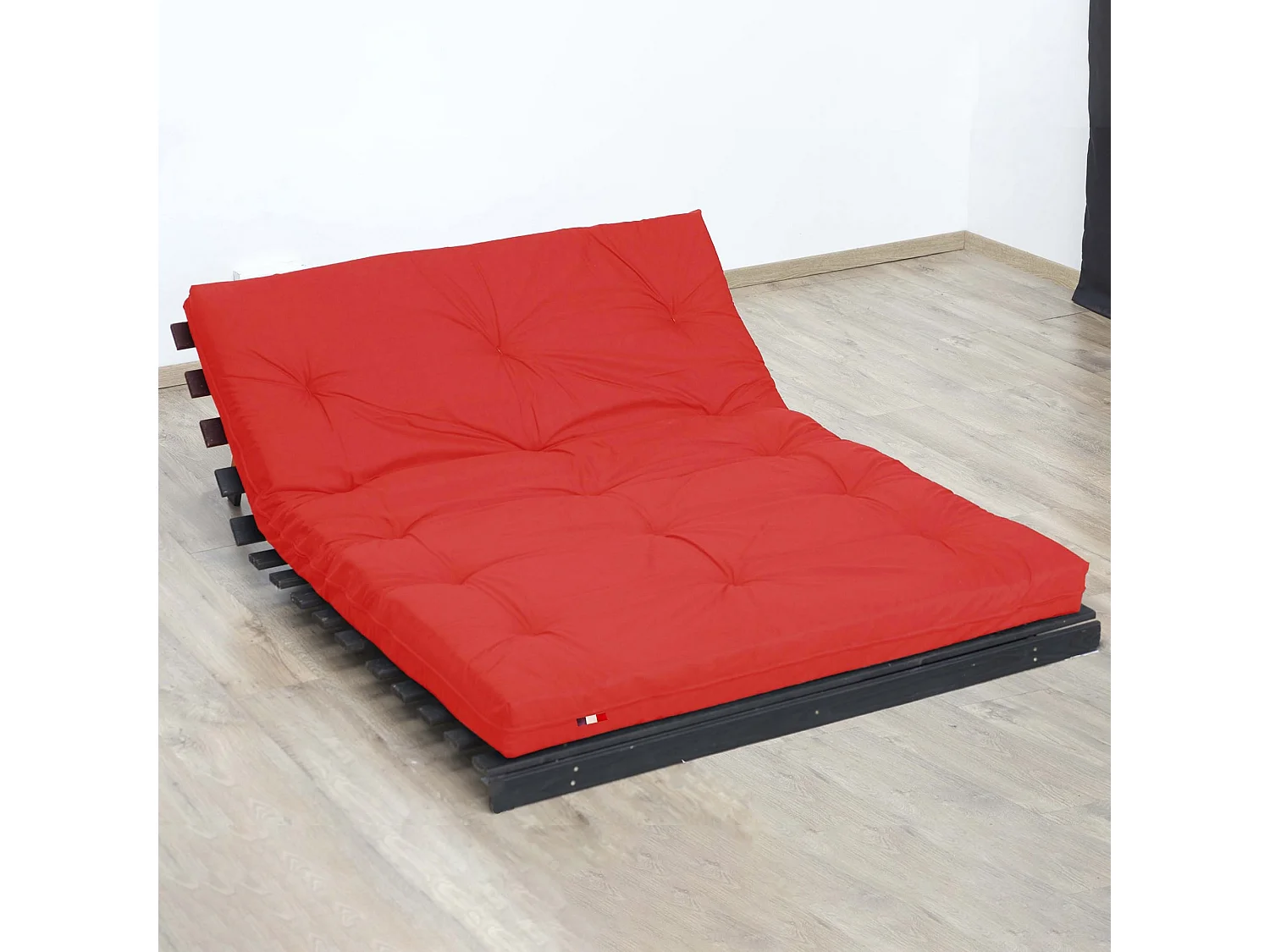 Matelas futon latex et fibres, fabrication française Couleur - Rouge, Dimensions - 140 x 190 cm