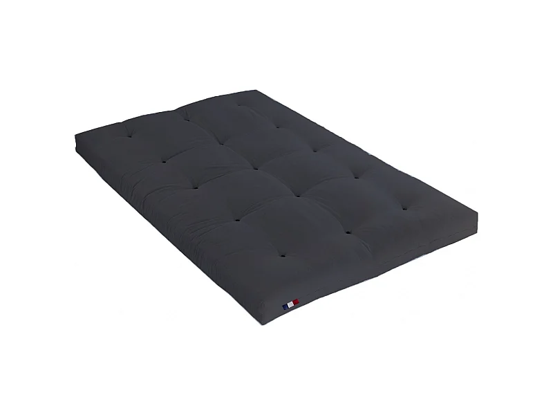 Matelas futon latex et fibres, fabrication française Couleur - Gris Anthracite, Dimensions - 160 x 200 cm