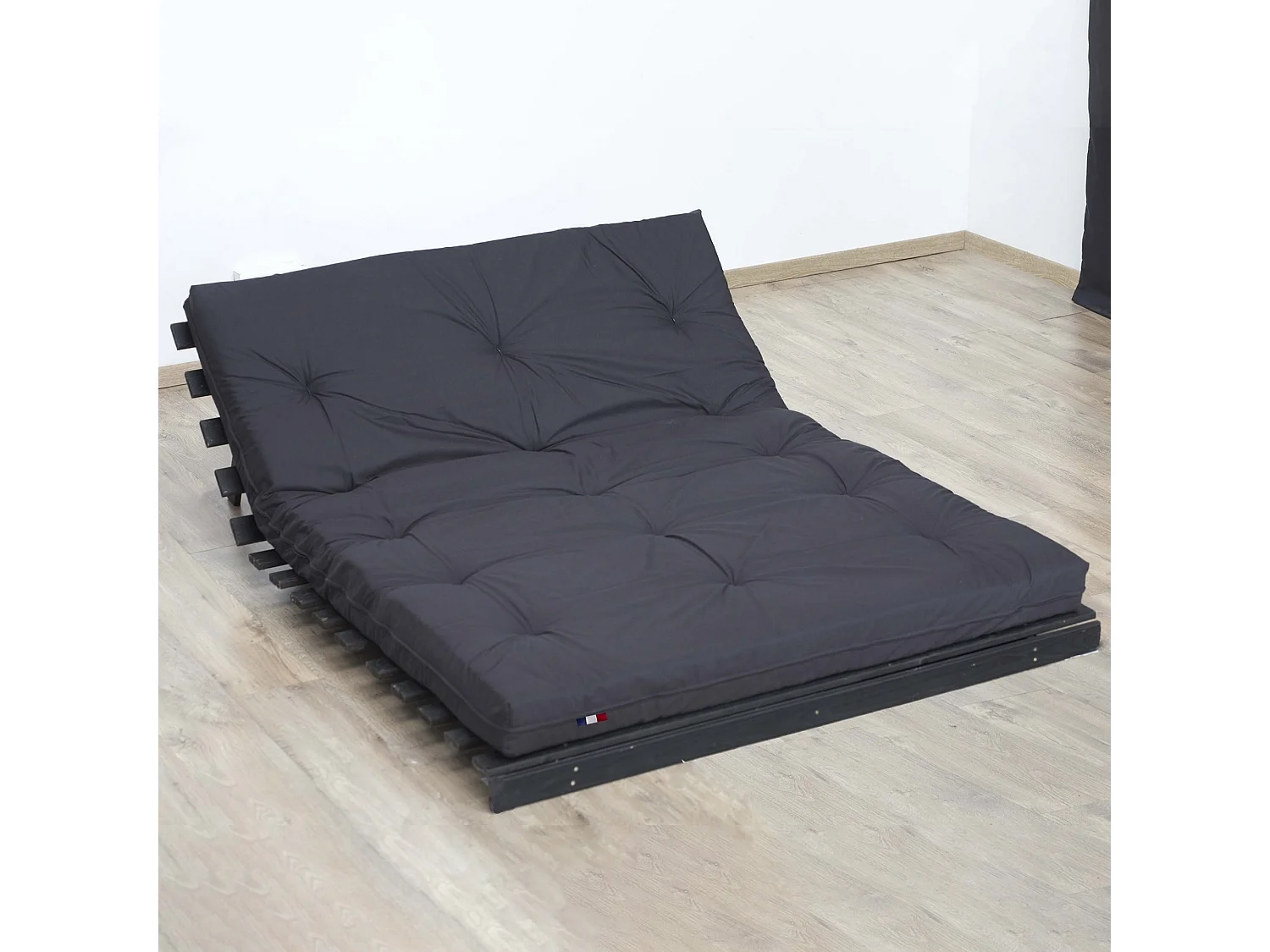 Matelas futon latex et fibres, fabrication française Couleur - Gris Anthracite, Dimensions - 160 x 200 cm