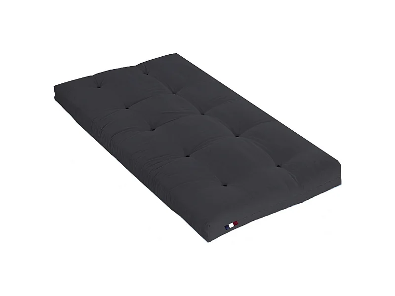 Matelas futon latex et fibres, fabrication française Couleur - Gris Anthracite, Dimensions - 90 x 190 cm