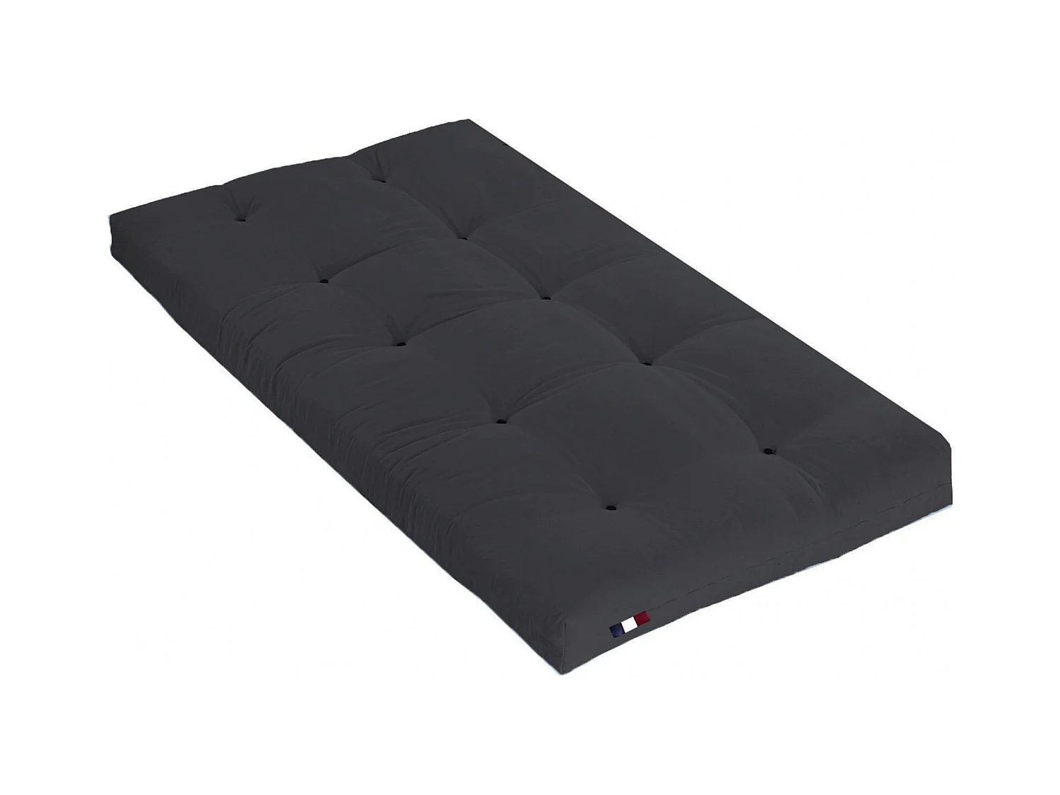 Matelas futon latex et fibres, fabrication française Couleur - Gris Anthracite, Dimensions - 90 x 190 cm