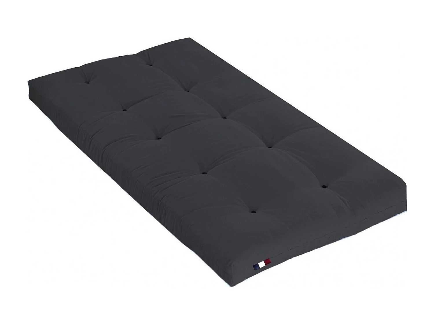 Matelas futon latex et fibres, fabrication française Couleur - Gris Anthracite, Dimensions - 90 x 190 cm