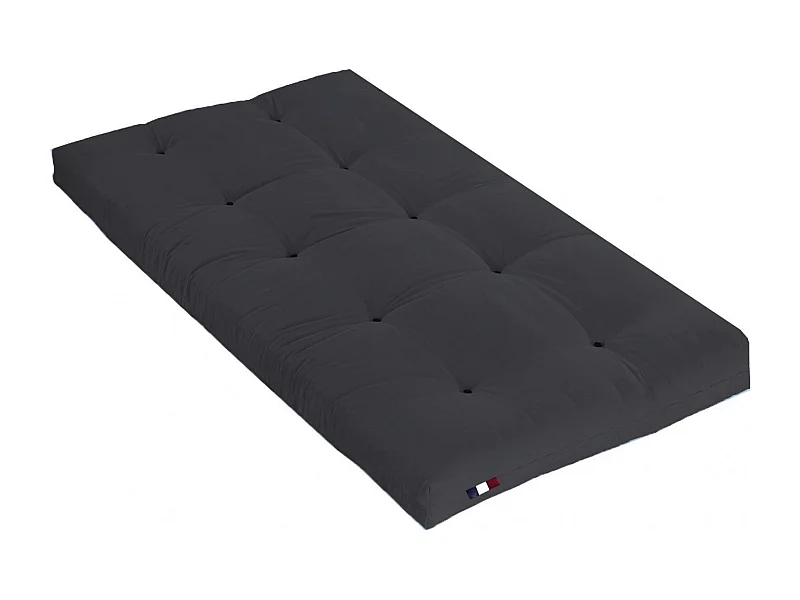 Matelas futon latex et fibres, fabrication française Couleur - Gris Anthracite, Dimensions - 90 x 190 cm