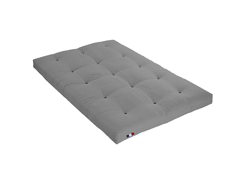 Matelas futon latex et fibres, fabrication française Couleur - Gris Clair, Dimensions - 160 x 200 cm