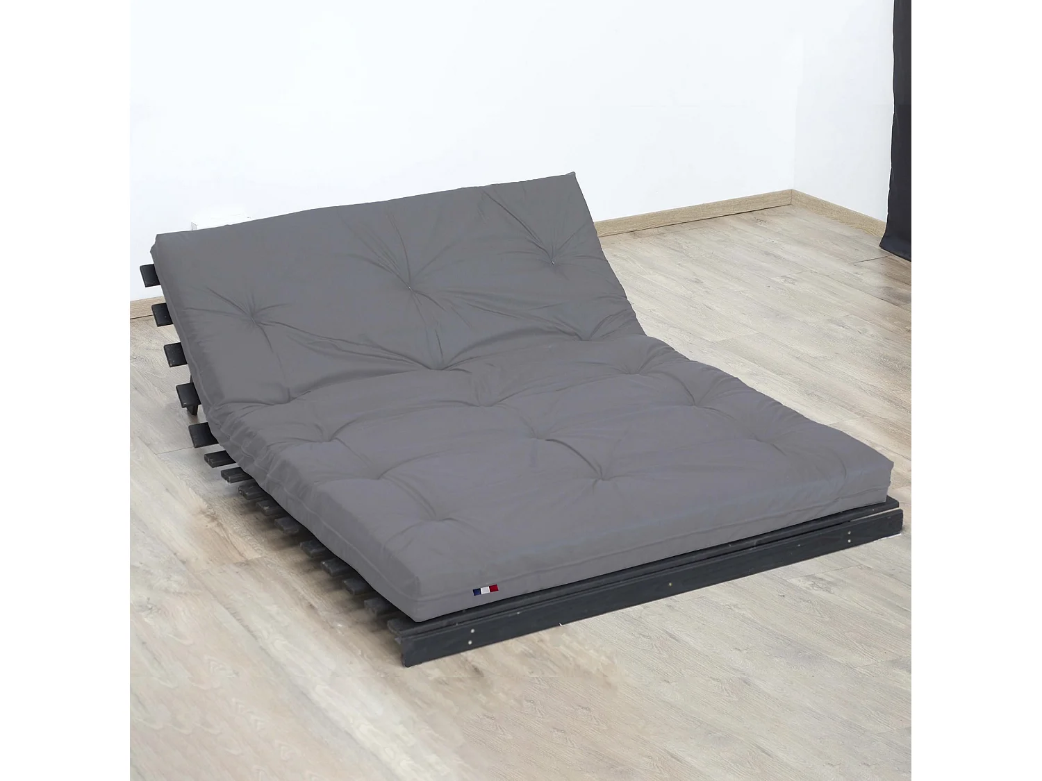 Matelas futon latex et fibres, fabrication française Couleur - Gris Clair, Dimensions - 160 x 200 cm