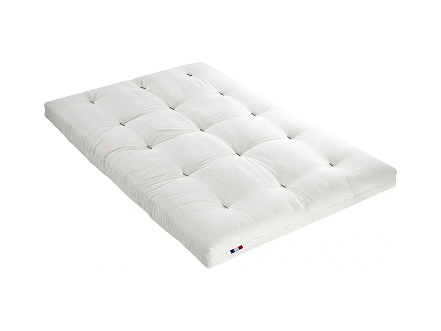 Matelas futon écru latex et fibres, confort et fabrication française Couleur - Écru, Dimensions - 140 x 190 cm