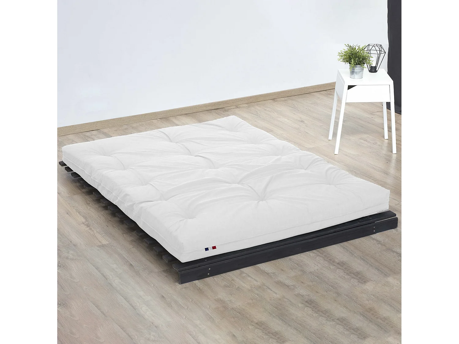 Matelas futon écru latex et fibres, confort et fabrication française Couleur - Écru, Dimensions - 140 x 190 cm