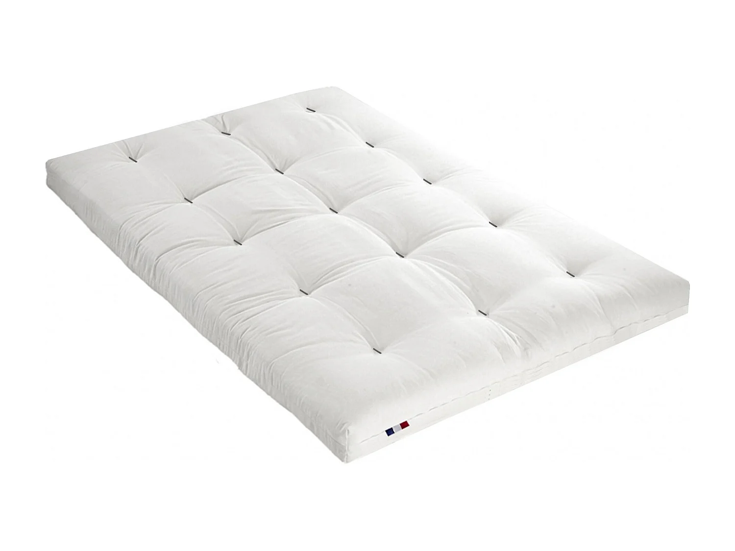 Matelas futon écru latex et fibres, confort et fabrication française Couleur - Écru, Dimensions - 140 x 190 cm