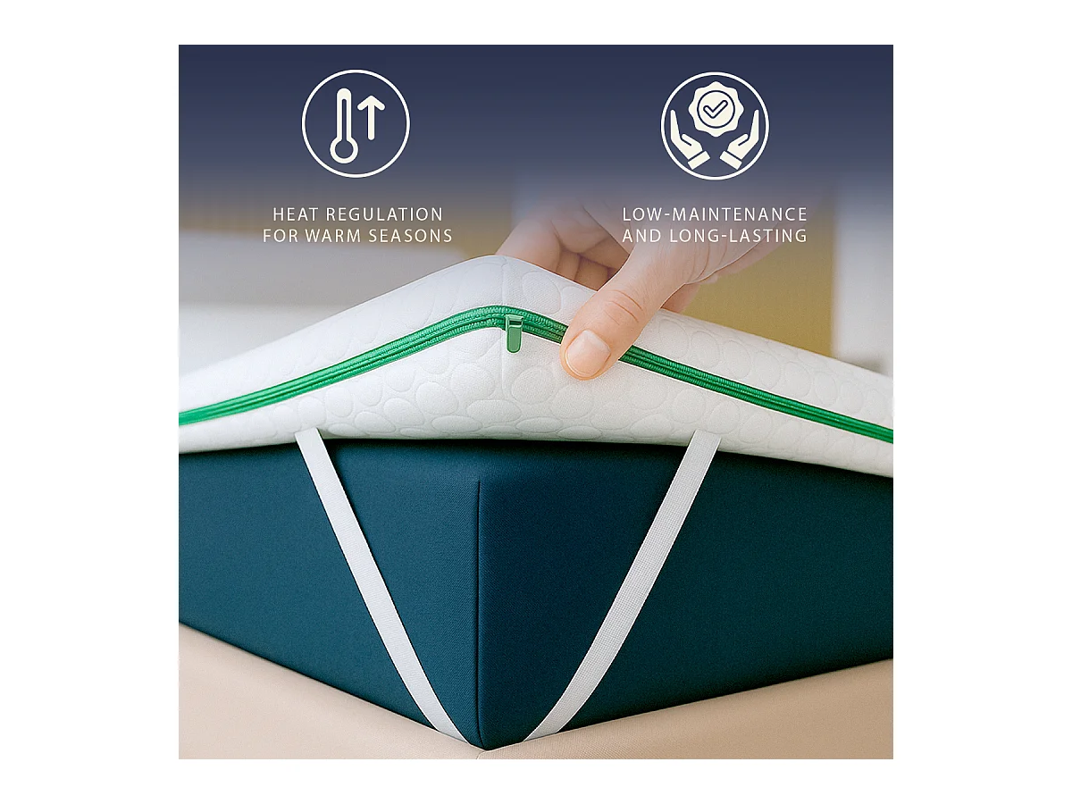 Surmatelas double 180 x 200 Mousse mémoire Breeze 9 zones | H 5 cm | Fab. en Italie