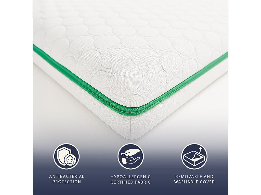 Surmatelas double 180 x 200 Mousse mémoire Breeze 9 zones | H 5 cm | Fab. en Italie