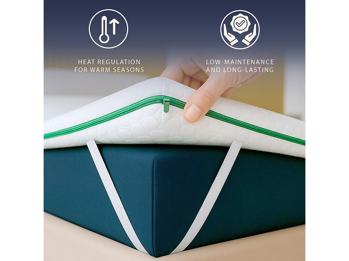 Topper matrimonial francés 135 x 190 Memory Foam Breeze 9 zonas | Altura 5 cm | Italia