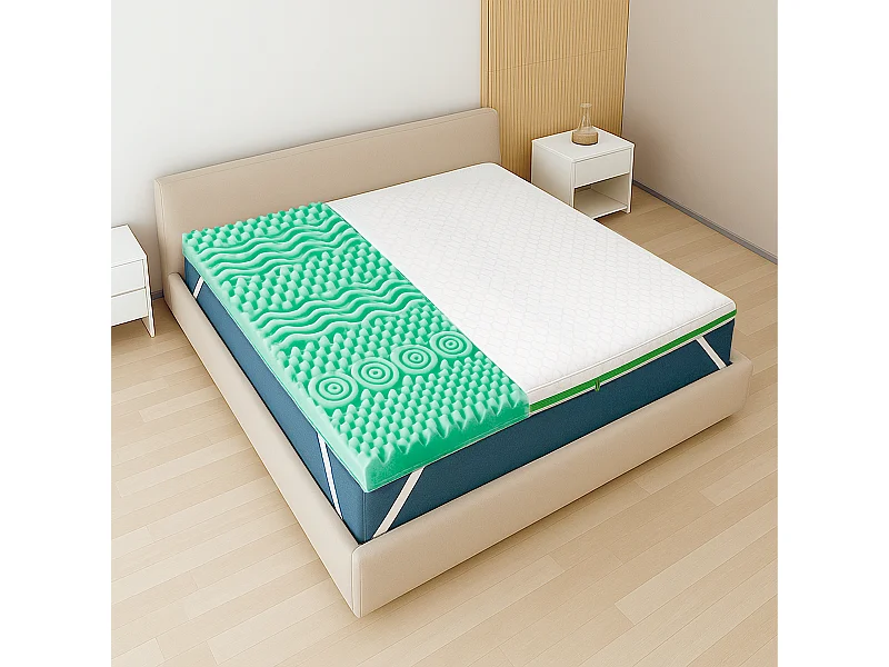 Topper twijfelaar 120 x 190 Memory Foam Breeze 9 zones | Hoogte 5 cm | Italië