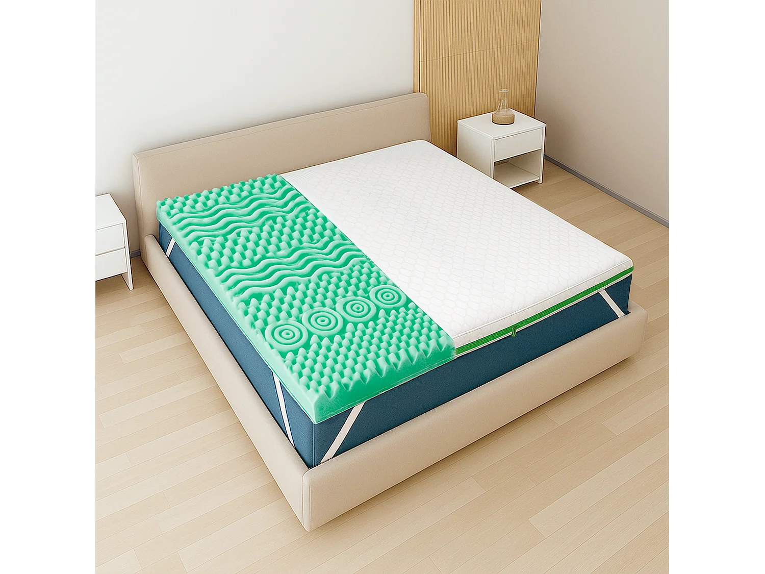 Surmatelas 1 place et demie 120 x 190 Breeze 9 zones | H 5 cm | Fabriqué en Italie