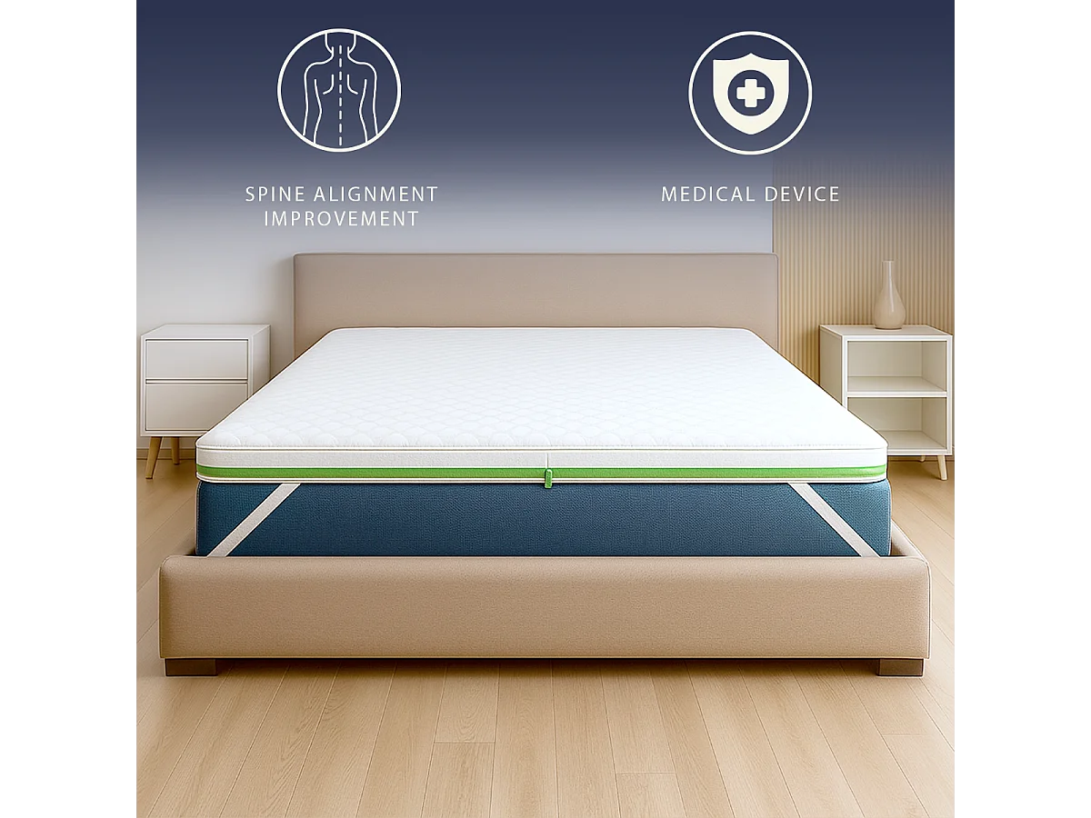 Surmatelas simple 80 x 190 Mousse mémoire Breeze 9 zones | H 5 cm | Fabriqué en Italie