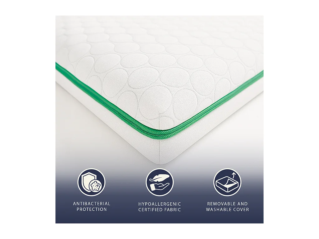 Topper franz. Doppelbett 140 x 190 Memory Foam Breeze 9 Zonen | Höhe 5 cm | Italien