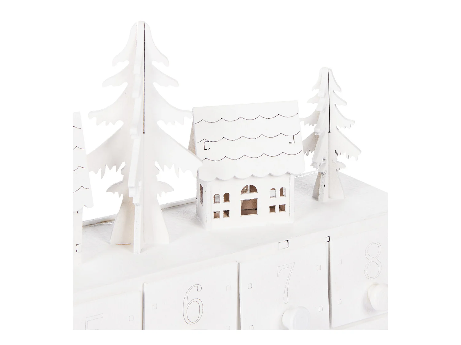 Adventskalender LED weiss Weihnachtsdorf MUONIO