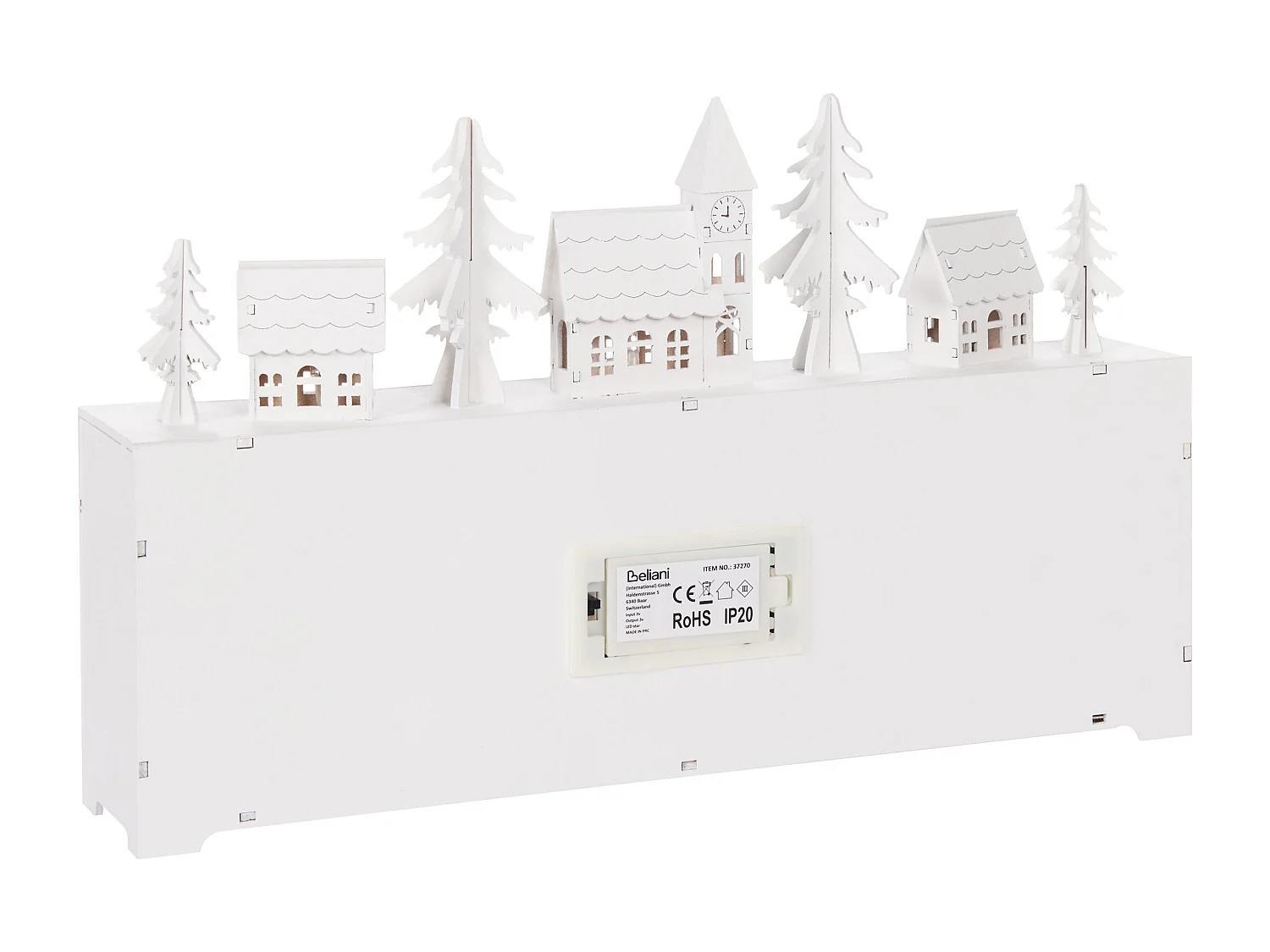 Décoration de Noël LED MUONIO Calendrier de l'Avent 24 cm Blanc