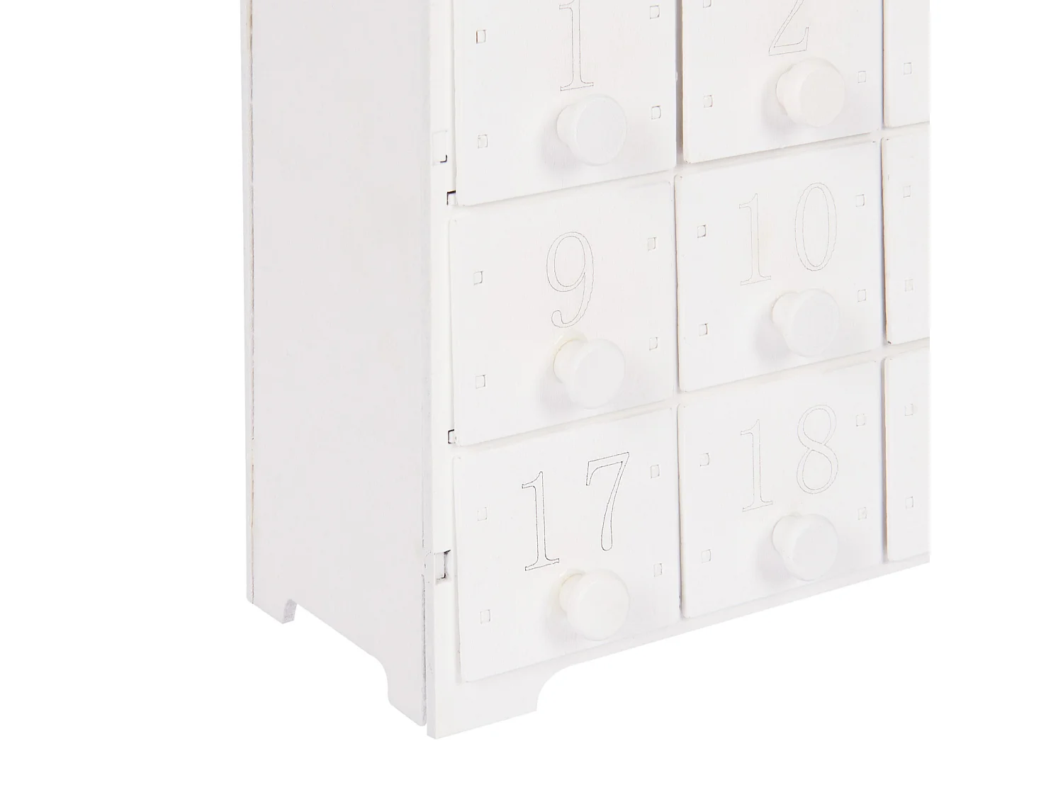 Julpynt LED MUONIO 24 cm Adventskalender Vit