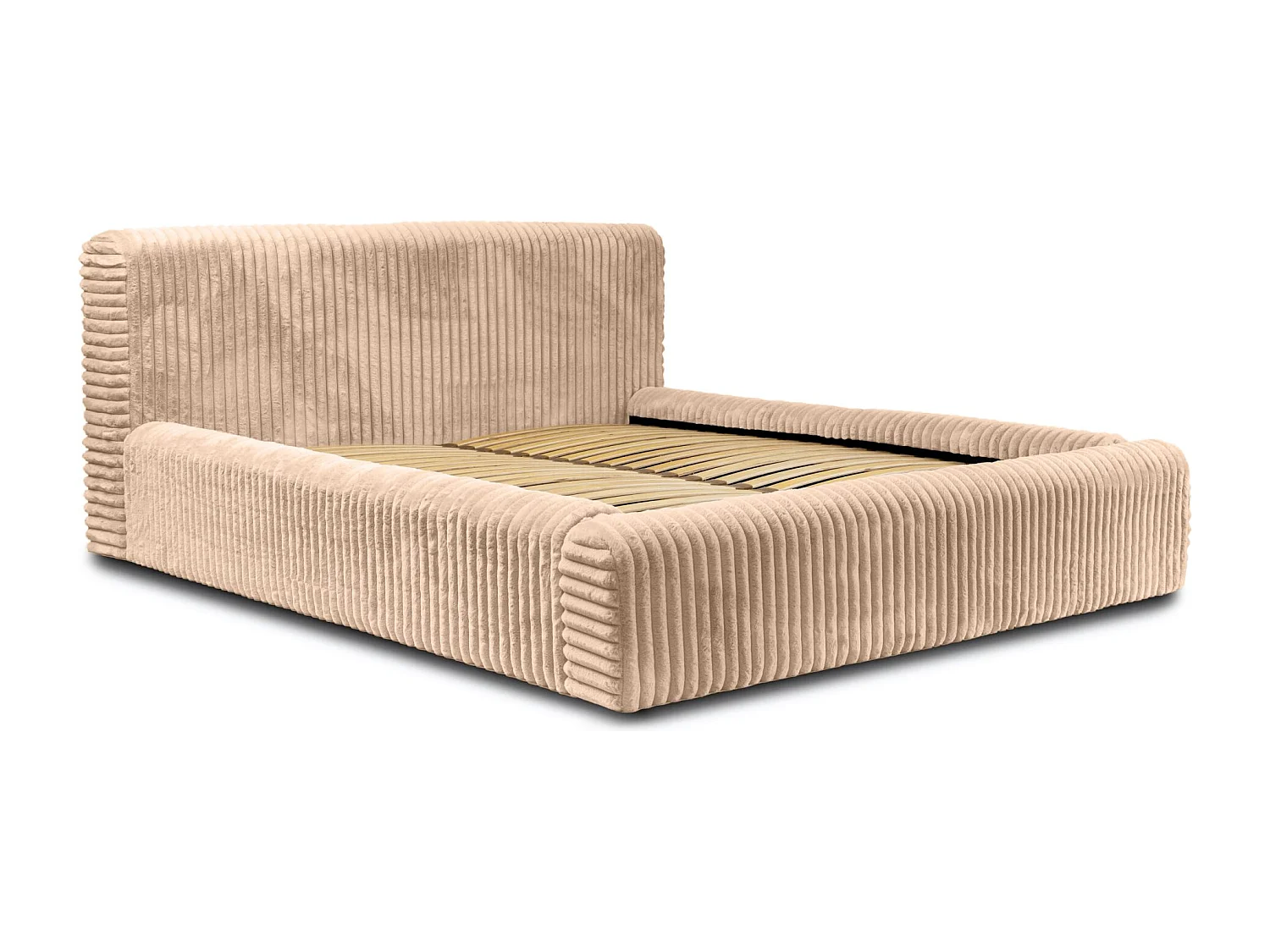 Lit Kostar avec coffre pour la literie Beige 180 x 200 cm
