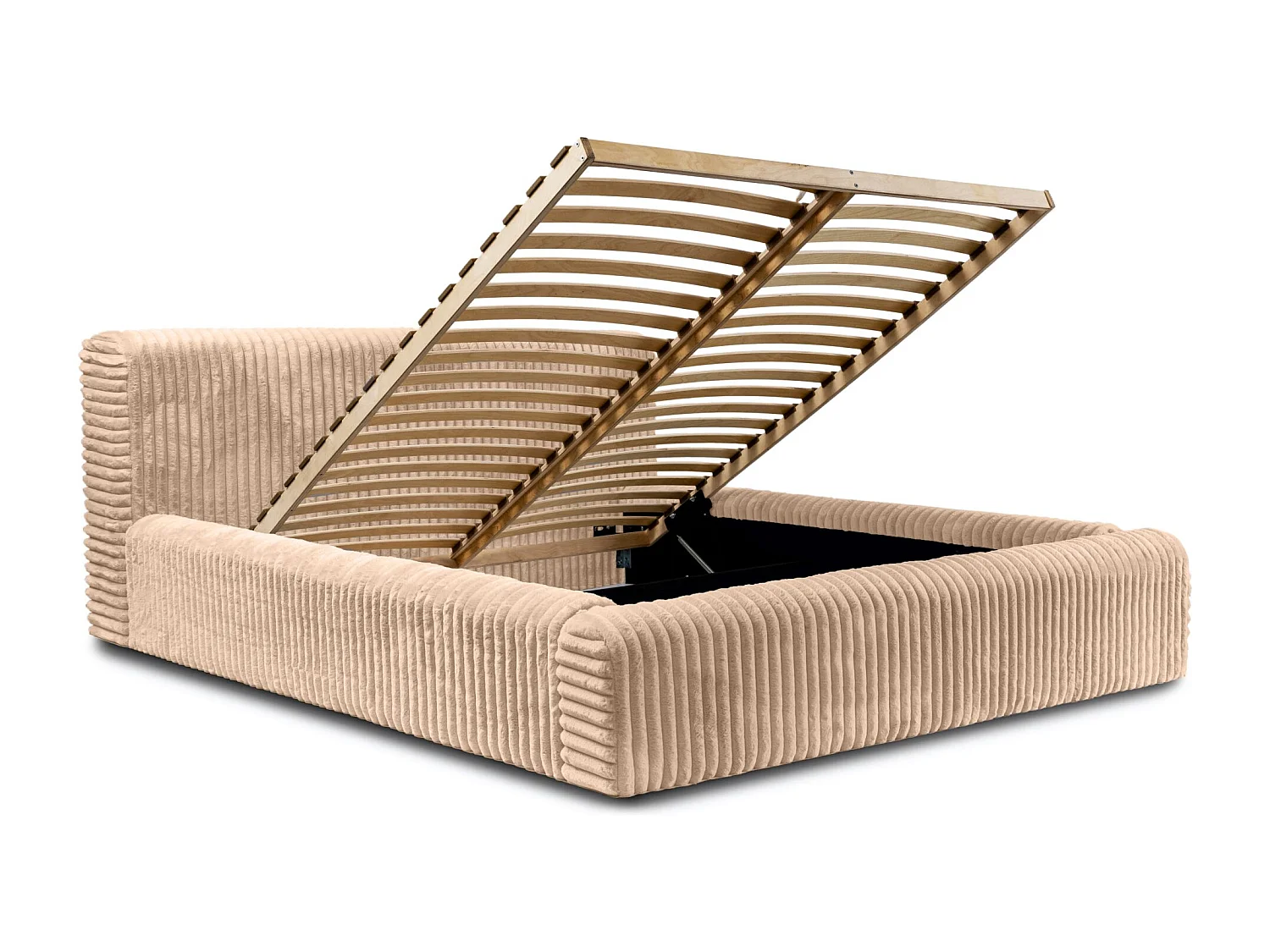Lit Kostar avec coffre pour la literie Beige 180 x 200 cm