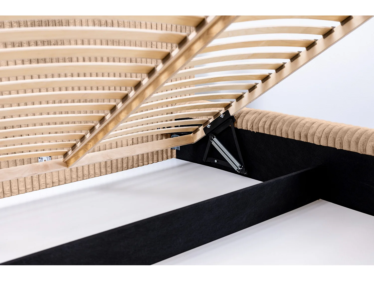 Lit Kostar avec coffre pour la literie Beige 180 x 200 cm