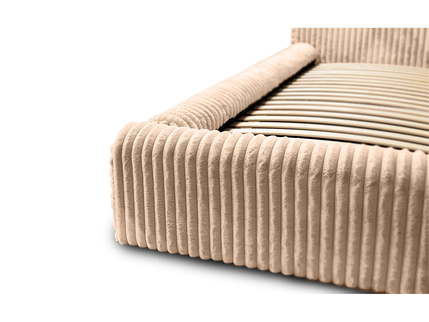 Lit Kostar avec coffre pour la literie Beige 180 x 200 cm