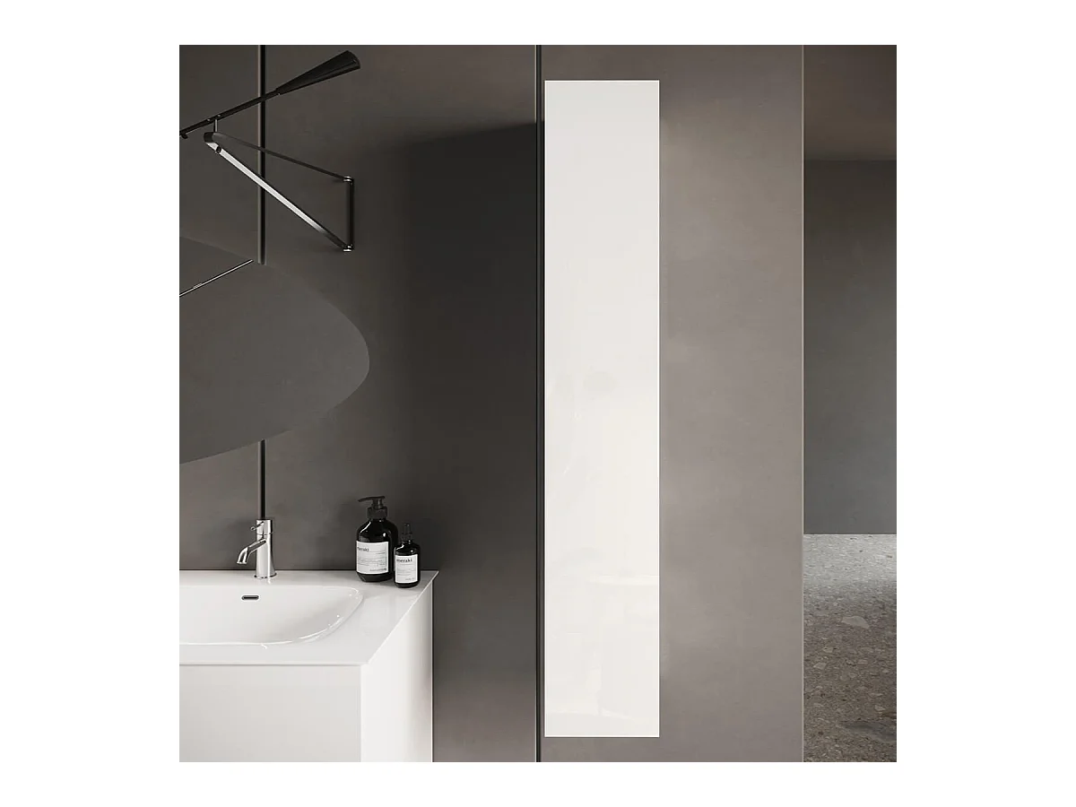 Colonne murale suspendue 1 porte blanc laqué - ARTURO