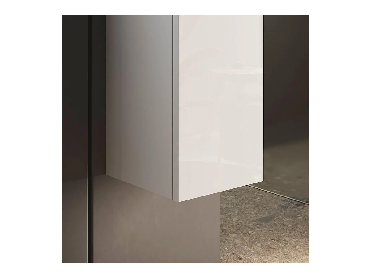 Colonne murale suspendue 1 porte blanc laqué - ARTURO