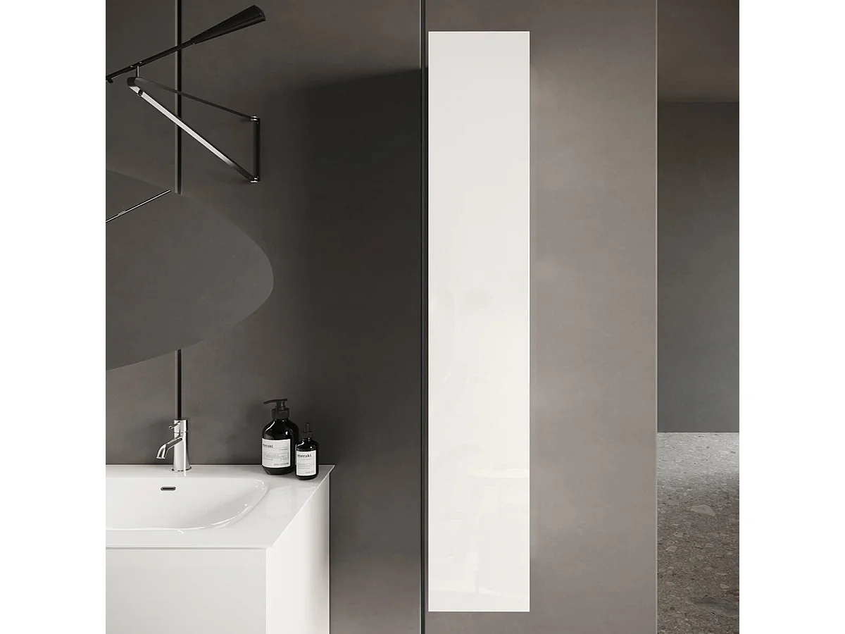 Colonne murale suspendue 1 porte blanc laqué - ARTURO