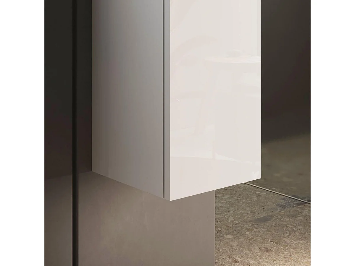 Colonne murale suspendue 1 porte blanc laqué - ARTURO