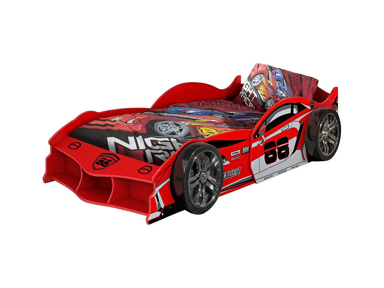 Lit Voiture de Course 90x200cm rouge - FORMULA RED