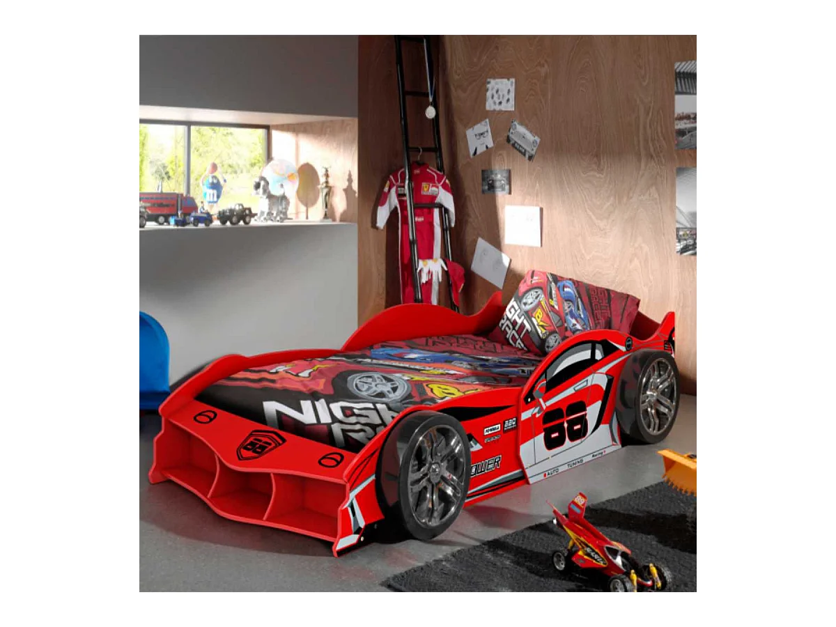 Lit Voiture de Course 90x200cm rouge - FORMULA RED